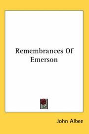 Cover of: Remembrances of Emerson by John Albee