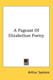 Cover of: A Pageant of Elizabethan Poetry