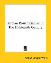 Cover of: German Rosicrucianism In The Eighteenth Century
