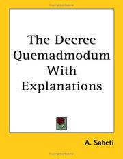 Cover of: The Decree Quemadmodum With Explanations