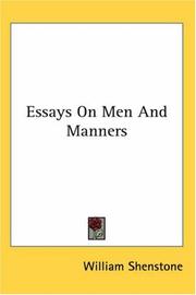 Essays on men and manners by William Shenstone