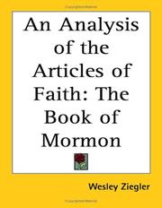 Cover of: An Analysis of the Articles of Faith: The Book of Mormon