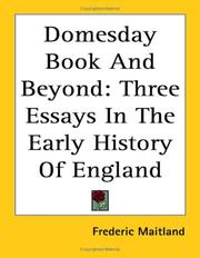 Cover of: Domesday Book And Beyond by Frederic William Maitland