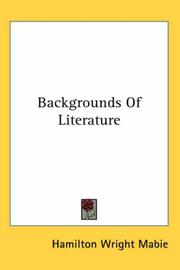 Cover of: Backgrounds of Literature by Hamilton Wright Mabie