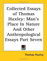 Cover of: Collected Essays of Thomas Huxley: Man's Place in Nature and Other Anthropological Essays