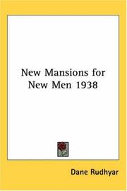 Cover of: New Mansions for New Men 1938