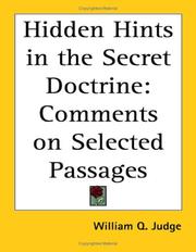 Cover of: Hidden Hints in the Secret Doctrine: Comments on Selected Passages