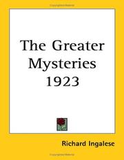 Cover of: The Greater Mysteries 1923