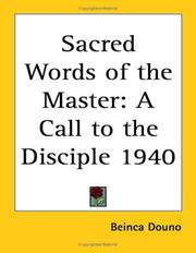 Cover of: Sacred Words of the Master: A Call to the Disciple 1940