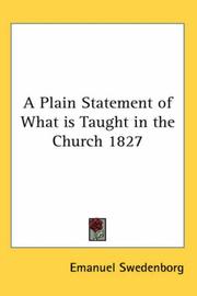 Cover of: A Plain Statement of What is Taught in the Church 1827