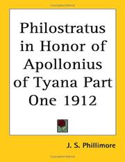Cover of: Philostratus in Honor of Apollonius of Tyana Part One 1912