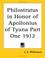 Cover of: Philostratus in Honor of Apollonius of Tyana Part One 1912