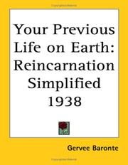 Cover of: Your Previous Life on Earth: Reincarnation Simplified 1938
