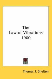 Cover of: The Law of Vibrations 1900