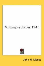 Cover of: Metempsychosis 1941 | John H. Manas