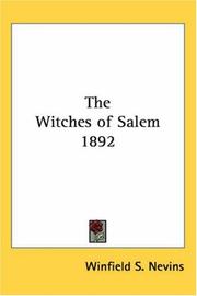 Cover of: The Witches of Salem 1892 by Winfield S. Nevins