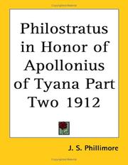 Cover of: Philostratus in Honor of Apollonius of Tyana Part Two 1912