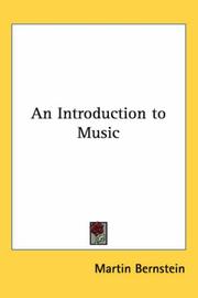 Cover of: An Introduction to Music | Martin Bernstein