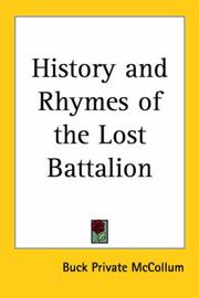 Cover of: History And Rhymes of the Lost Battalion
