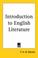 Cover of: Introduction to English Literature