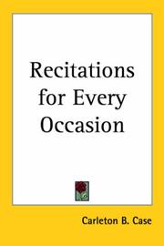 Cover of: Recitations for Every Occasion by Carleton B. Case