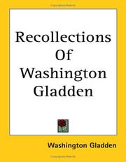 Cover of: Recollections of Washington Gladden | Washington Gladden