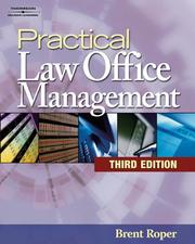 Cover of: Practical Law Office Management, 3E (West Legal Studies) by Brent Roper