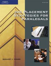 Cover of: Job Placement Strategies for Paralegals by Margaret E. Pickard