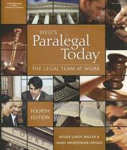 Cover of: West's Paralegal Today by Roger LeRoy Miller, Mary Meinzinger Urisko