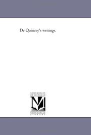 De Quincey's writings cover