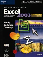 Cover of: Microsoft Office Excel 2003: Complete Concepts and Techniques, CourseCard Edition (Shelly Cashman Series)