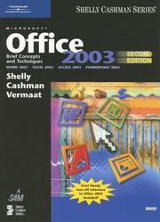 Cover of: Microsoft Office 2003: Brief Concepts and Techniques (Shelly Cashman)