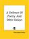 Cover of: Defence of Poetry and Other Essays