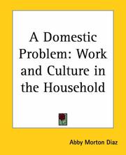 Cover of: A Domestic Problem: Work And Culture In The Household