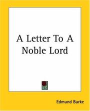 Cover of: A Letter To A Noble Lord