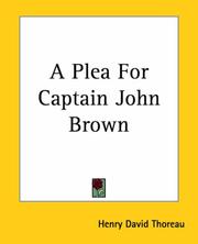 Cover of A Plea For Captain John Brown