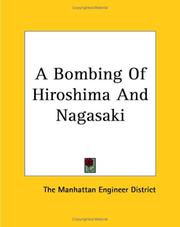 Cover of: A Bombing Of Hiroshima And Nagasaki