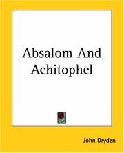 Cover of: Absalom And Achitophel