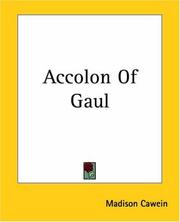 Cover of: Accolon Of Gaul by Madison Cawein