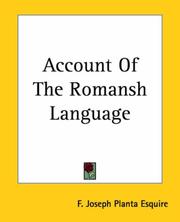 Cover of: Account of the Romansh Language | Joseph F. Planta Esquire