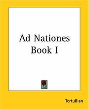 Cover of: Ad Nationes: Book I