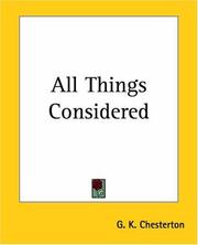 Cover of: All Things Considered | G. K. Chesterton