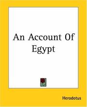 Cover of: An Account Of Egypt by Herodotus
