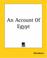Cover of: An Account Of Egypt