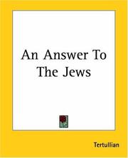 Cover of: An Answer To The Jews by Tertullian