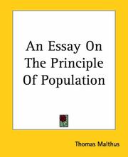 Cover of: An Essay On The Principle Of Population by Thomas Robert Malthus