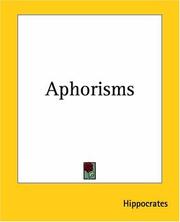 Cover of: Aphorisms by Hippocrates