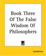 Cover of: Book Three Of The False Wisdom Of Philosophers