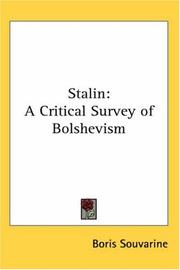 Cover of: Stalin a Critical Survey of Bolshevism by Boris Souvarine, Boris Souvarine