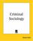 Cover of: Criminal Sociology